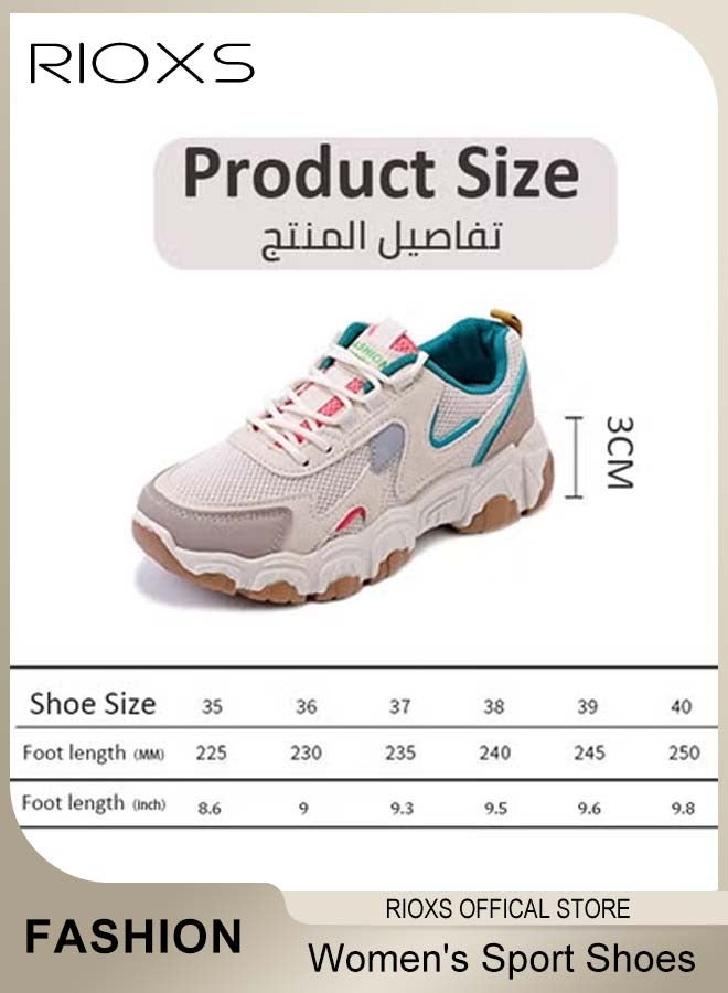 ريوكس متدربات مكتنزات للنساء، أحذية كلاسيكية مستديرة للأحذية الرياضية، أحذية رياضية مريحة قابلة للتنفس، أحذية رياضية غير انزلاقية للركض أثناء المشي، أحذية تنس في الشارع أنيقة، متدربات منصة النساء، أحذية رياضية خضراء اللون للعمل ومخرجات نهاية الأسبوع - Image 5